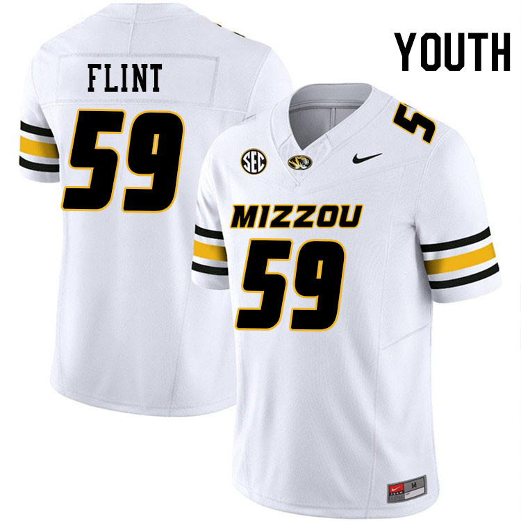 Youth #59 Trey Flint Missouri Tigers College Football Jerseys Stitched-White